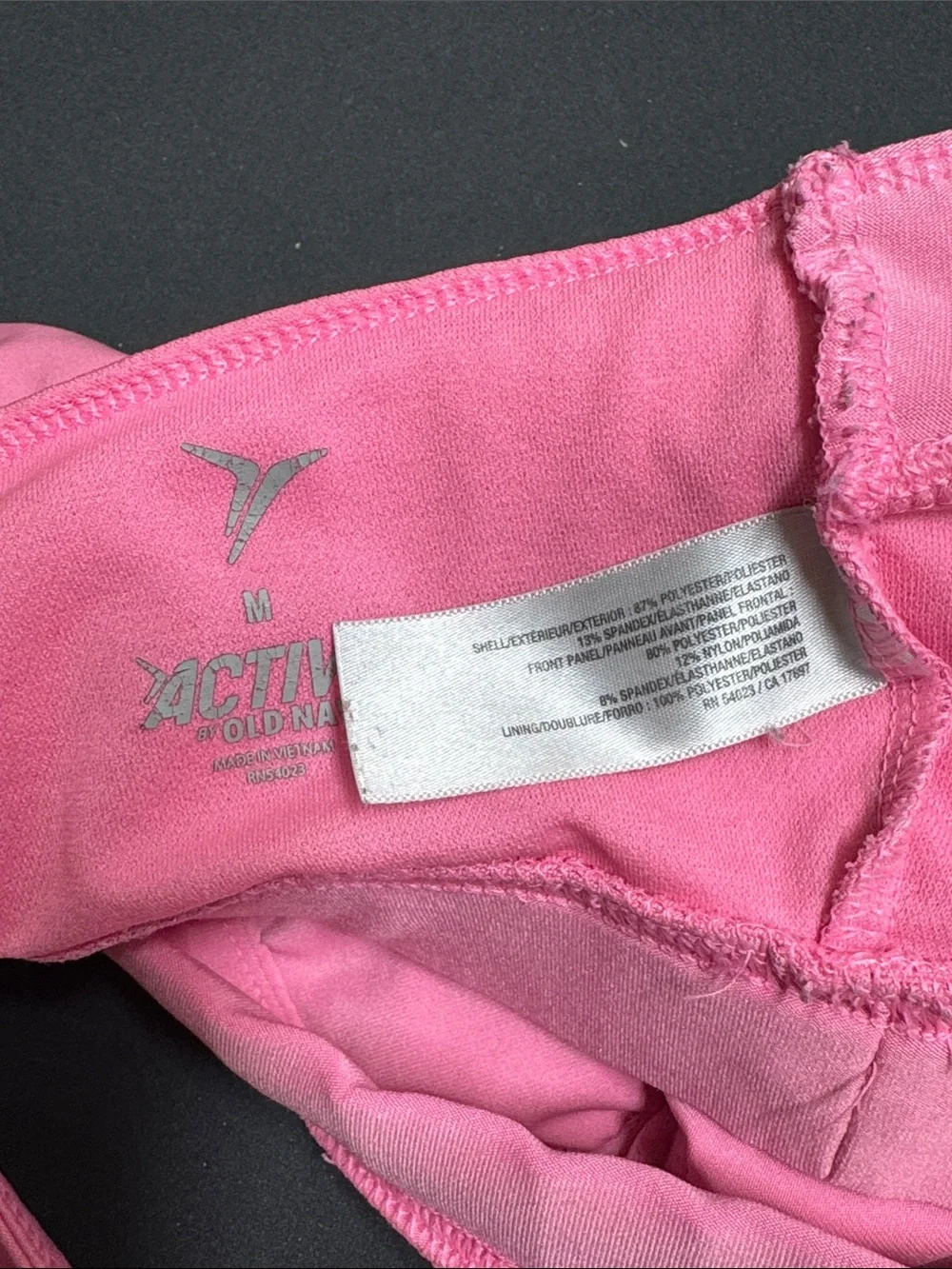 {Old Navy} Pink Mesh Panel Ruched Scoopneck Cutout Back Racerback Sports Bra